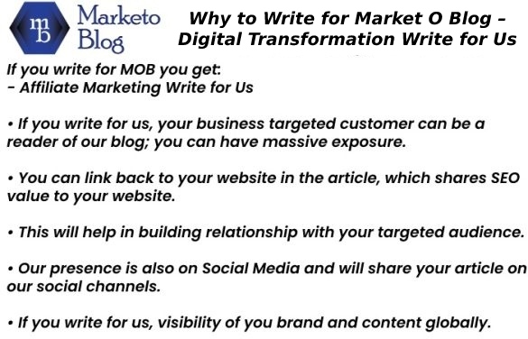 Why to Write for Market O Blog – Digital Transformation Write for Us