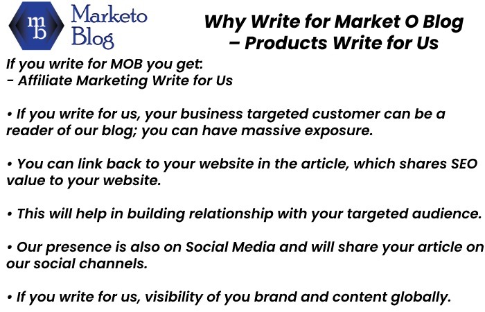 Why Write for Market O Blog – Products Write for Us