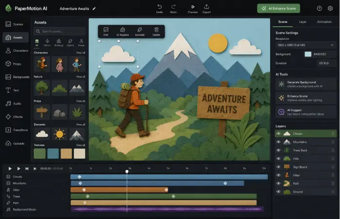 2d paper animation ai software what is
