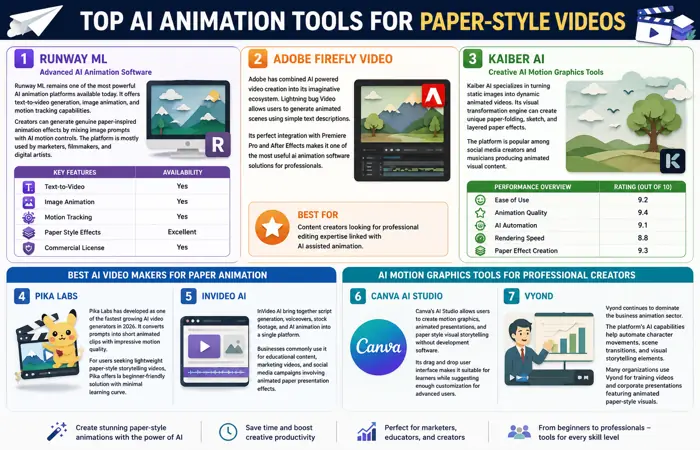 Top AI Animation Tools for Paper-Style Videos