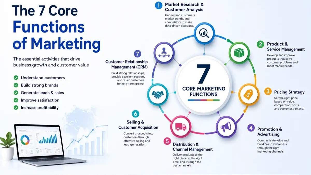 7 Core Functions of Marketing Explained