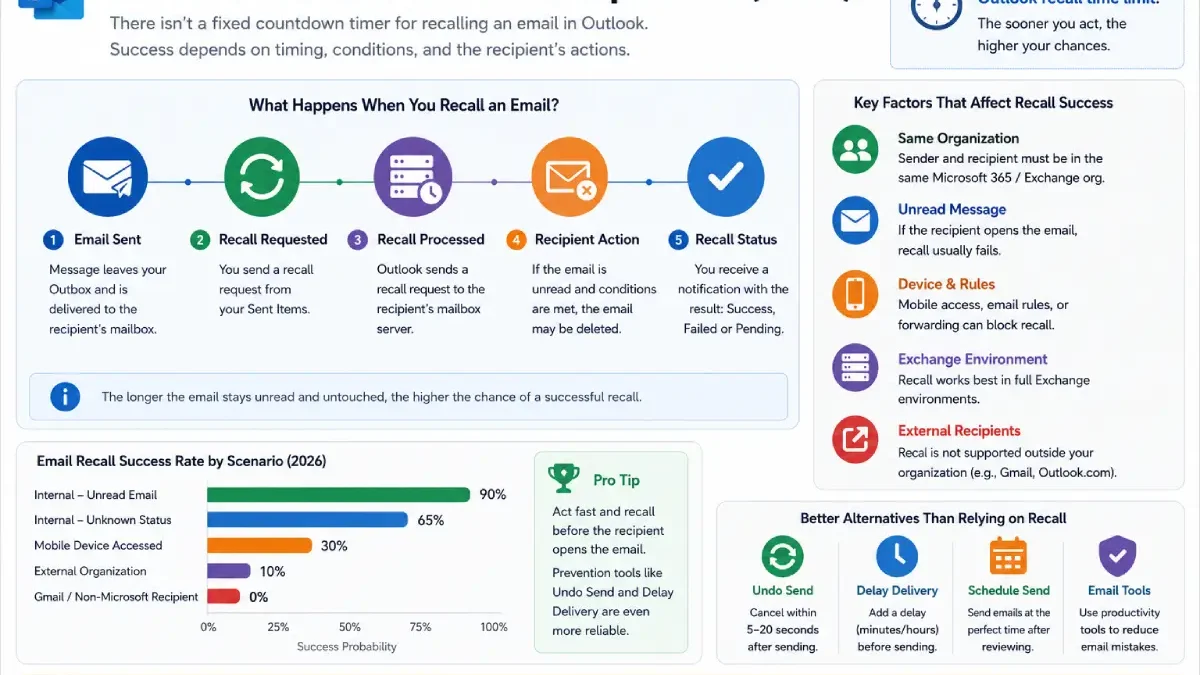 Outlook Recall Time Limit: How Long Do You Have to Recall an Email in Outlook? (2026 Guide)
