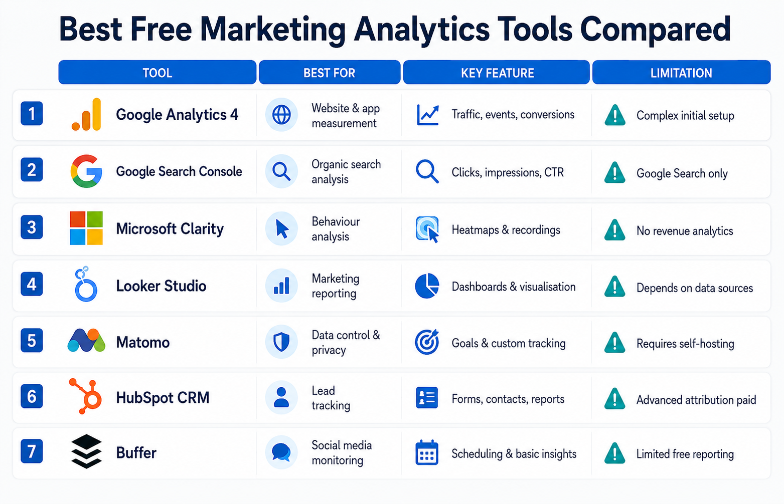 Best Free Marketing Analytics Tools Compared