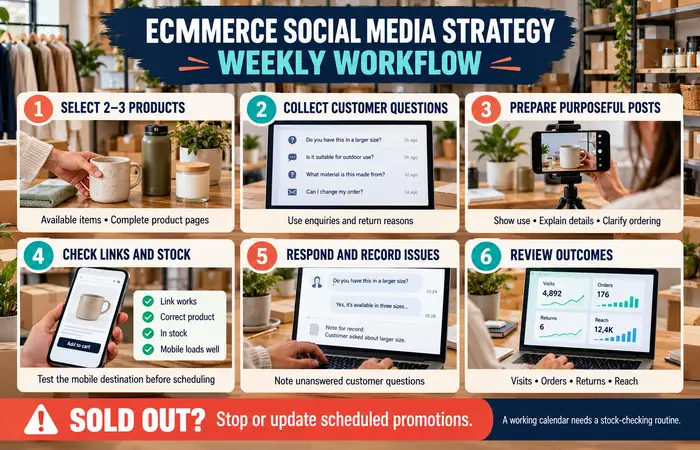 Ecommerce Social Media Strategy for Beginners: Weekly Workflow