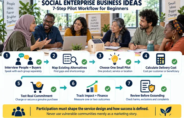 Social Enterprise Business Ideas for Beginners: Pilot Workflow